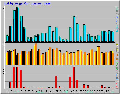 Daily usage for January 2026