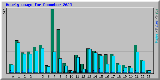 Hourly usage for December 2025